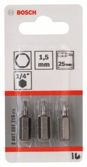 Насадка-бита Extra Hart HEX 1,5, 25 mm 2607001716
